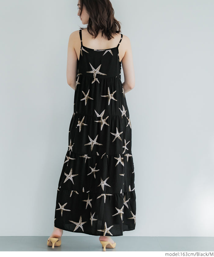 コカ coca 柄ティアードワンピース （Black） Black