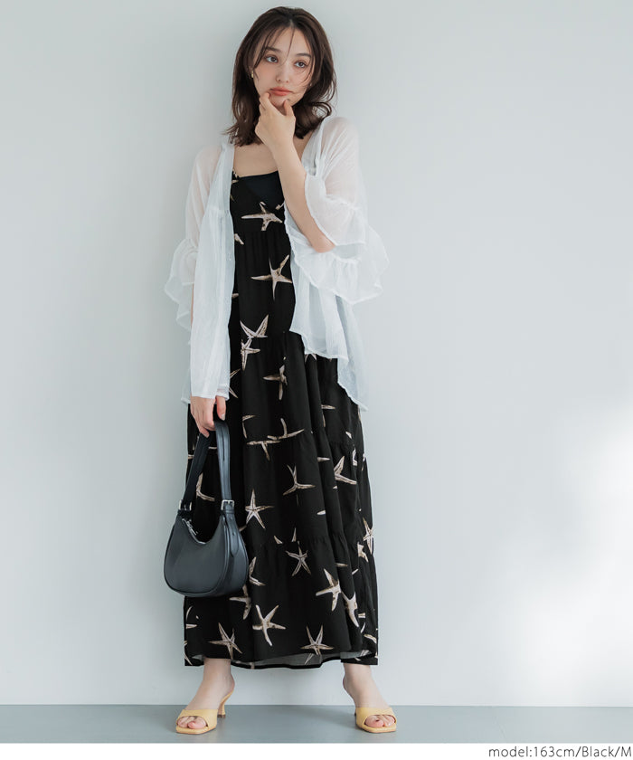 コカ coca 柄ティアードワンピース （Black） Black