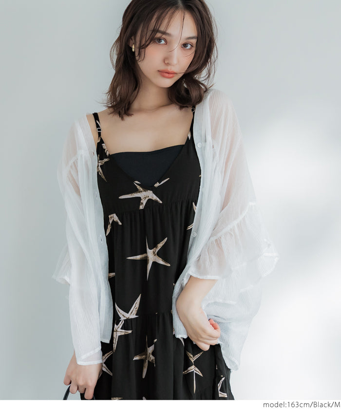コカ coca 柄ティアードワンピース （Black） Black