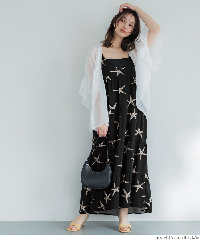 コカ coca 柄ティアードワンピース （Black） Black