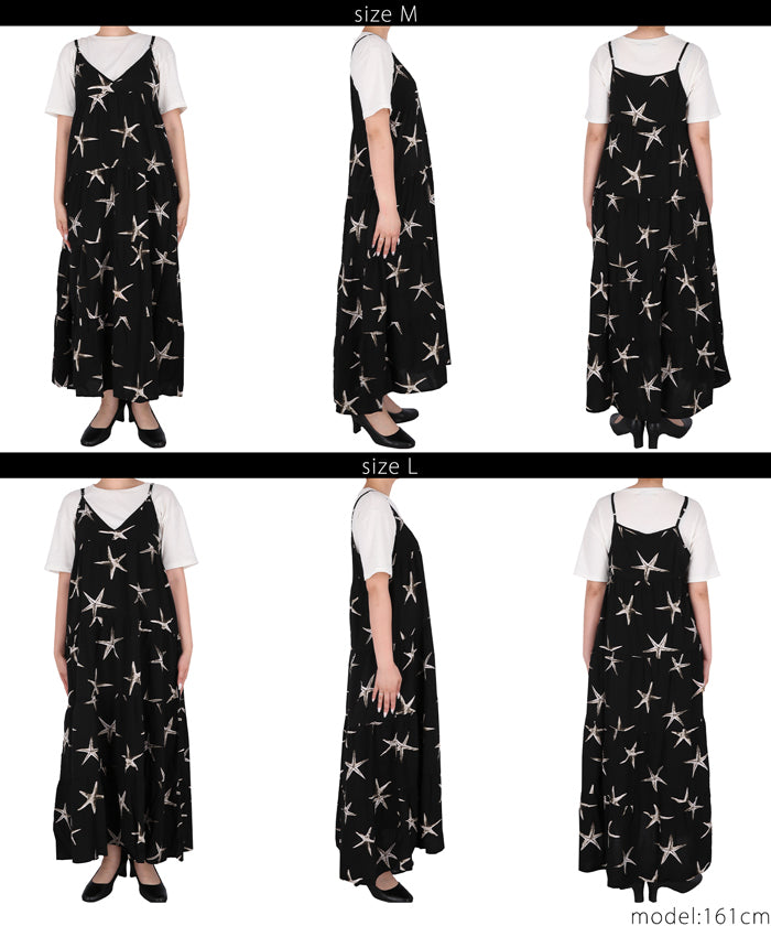 コカ coca 柄ティアードワンピース （Black） Black