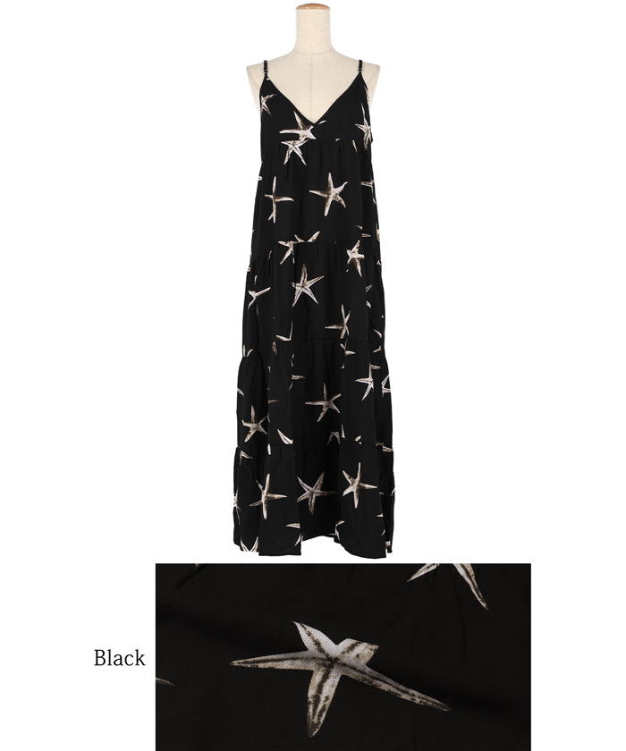 コカ coca 柄ティアードワンピース （Black） Black