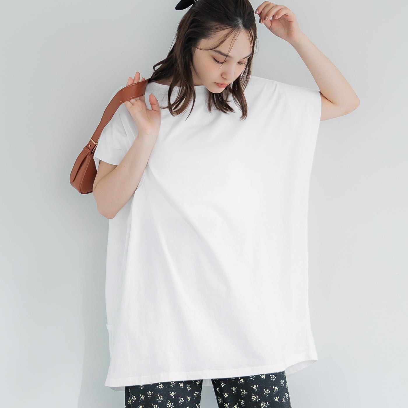 コカ coca ボートネックドルマンチュニック （White） White