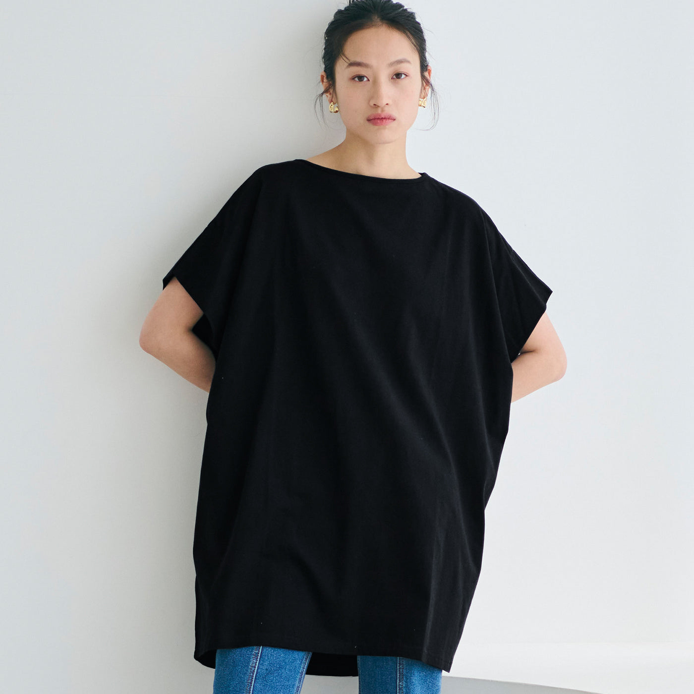 コカ coca ボートネックドルマンチュニック （Black） Black