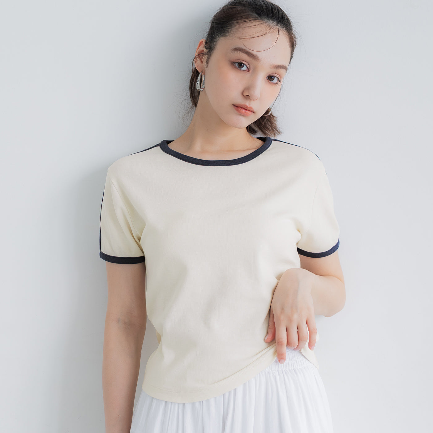 コカ coca スムースコンパクトリンガーTシャツ （Ivory） Ivory
