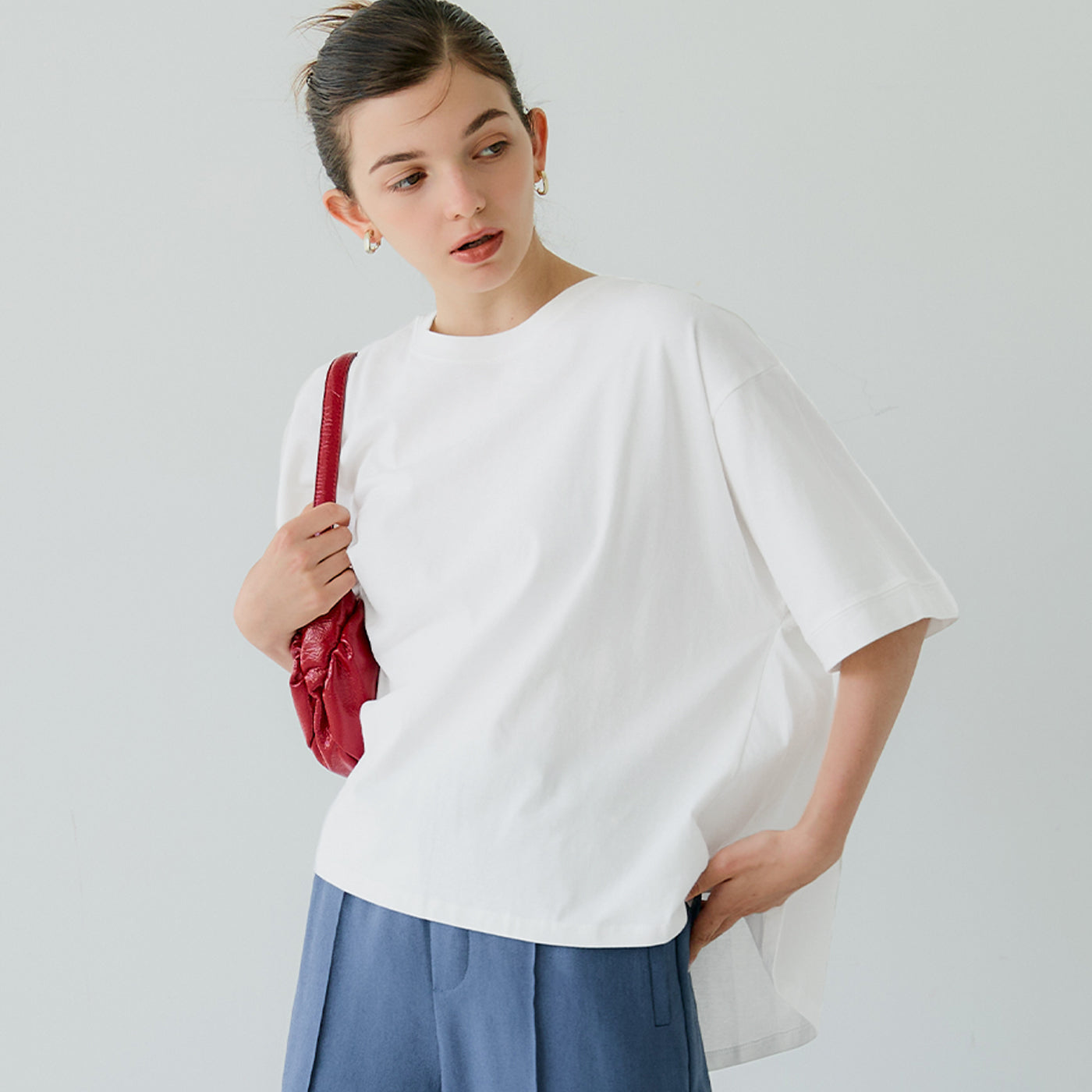 コカ coca バックタックフレアTシャツ （White） White