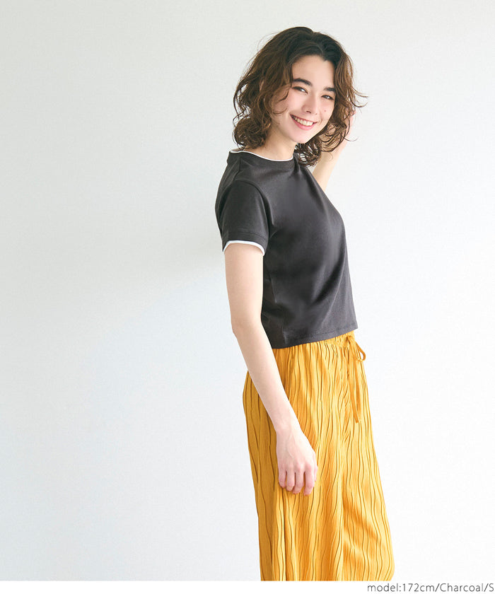 コカ coca レイヤード半袖トップス （Black） Black