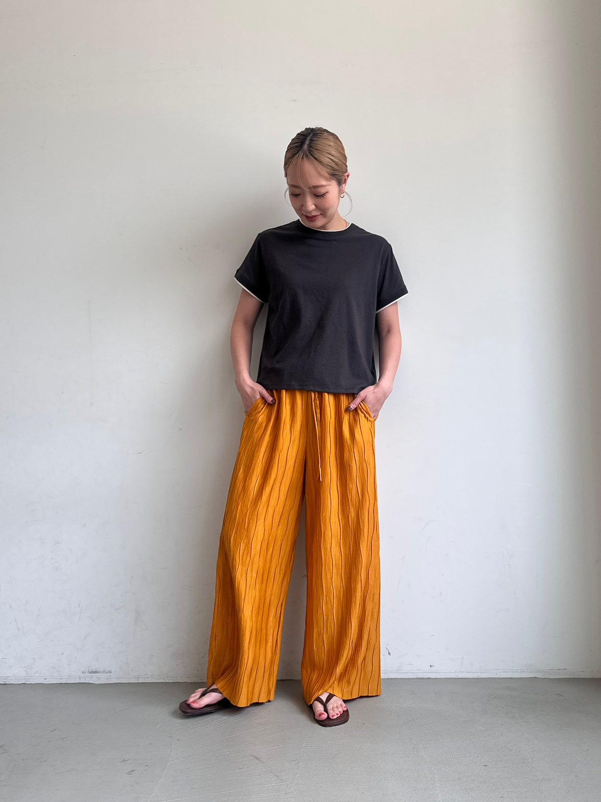 コカ coca レイヤード半袖トップス （Black） Black