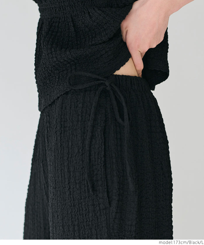 コカ coca クロスシャーリングサイドリボンパンツ （Black） Black