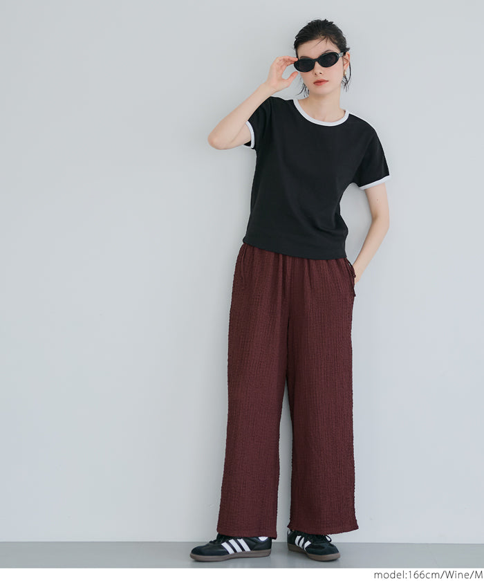 コカ coca クロスシャーリングサイドリボンパンツ （Black） Black