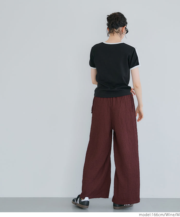 コカ coca クロスシャーリングサイドリボンパンツ （Black） Black