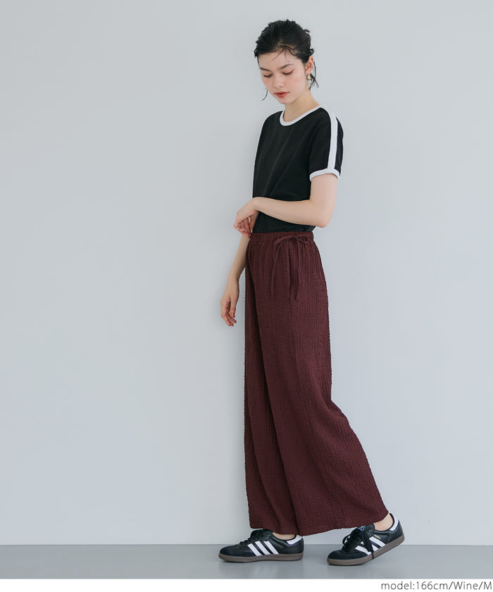 コカ coca クロスシャーリングサイドリボンパンツ （Black） Black