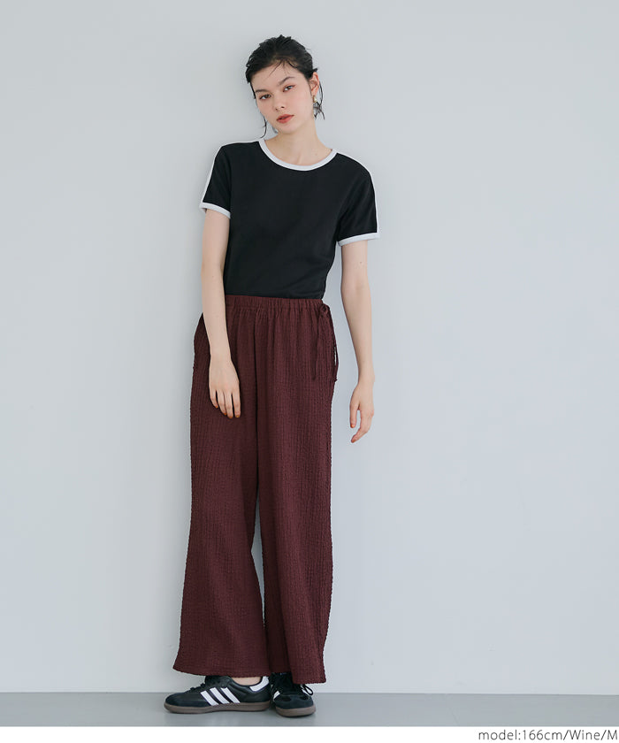 コカ coca クロスシャーリングサイドリボンパンツ （Black） Black