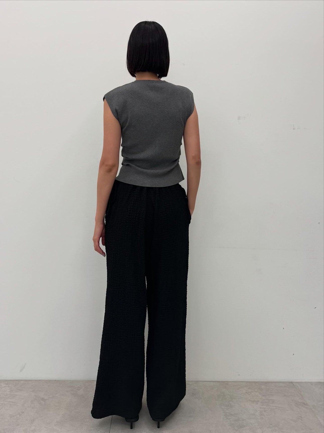 コカ coca クロスシャーリングサイドリボンパンツ （Black） Black