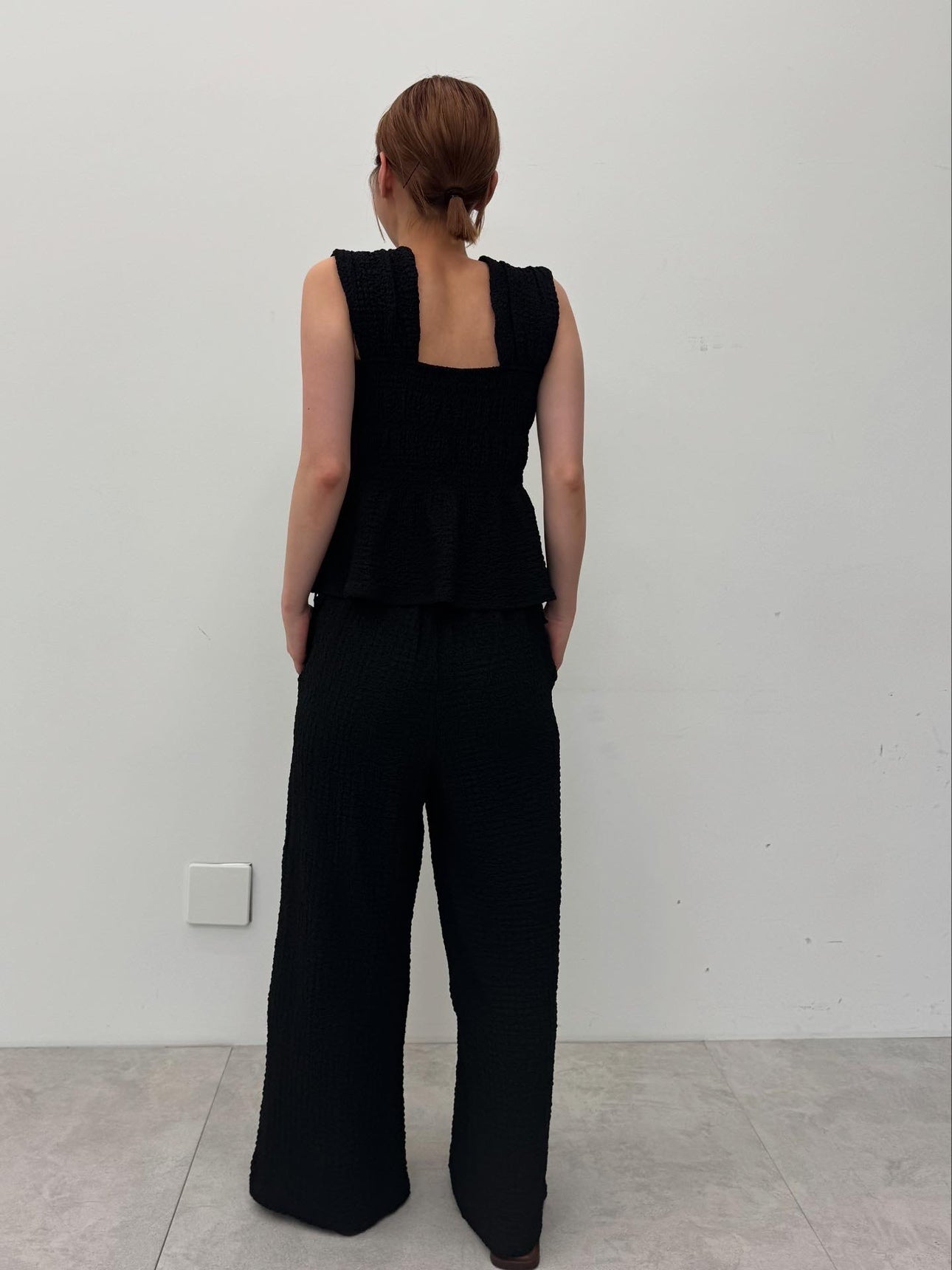 コカ coca クロスシャーリングサイドリボンパンツ （Black） Black