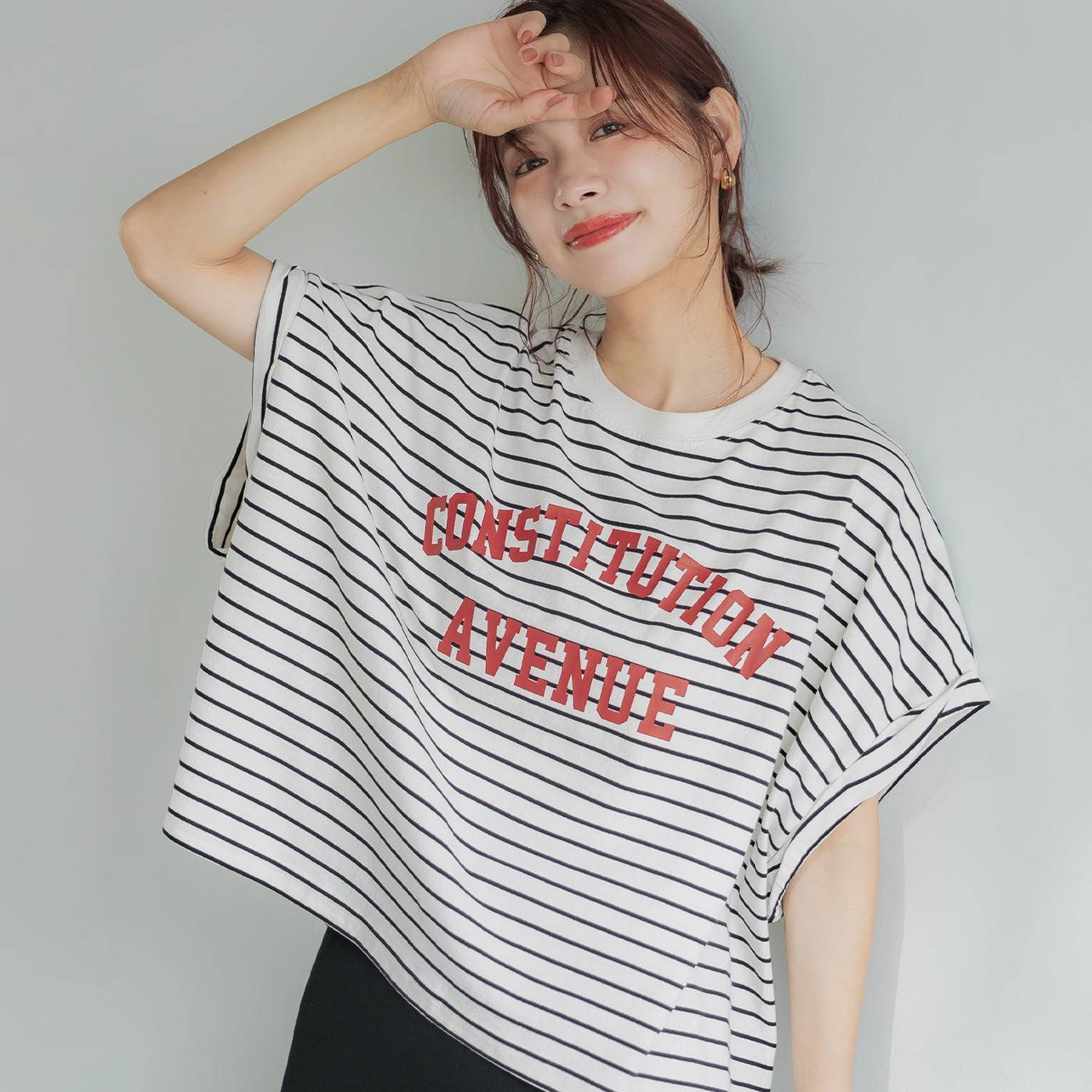 コカ coca レギュラーウェイトロールアップロゴTシャツ （Border） Border