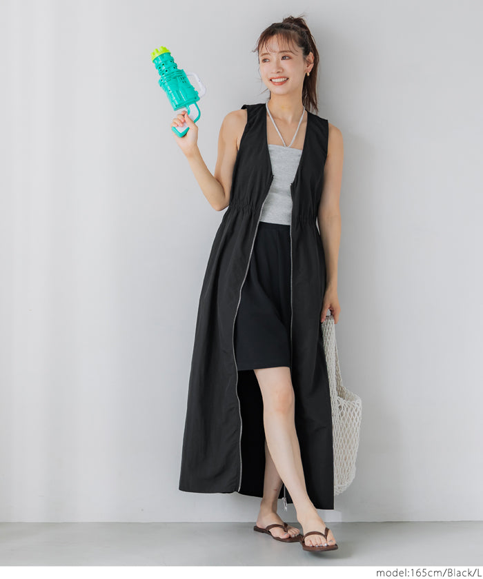 コカ coca ナイロンワッシャーサイドラインドレス （Black） Black