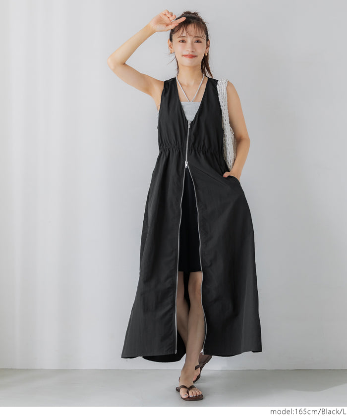 コカ coca ナイロンワッシャーサイドラインドレス （Black） Black