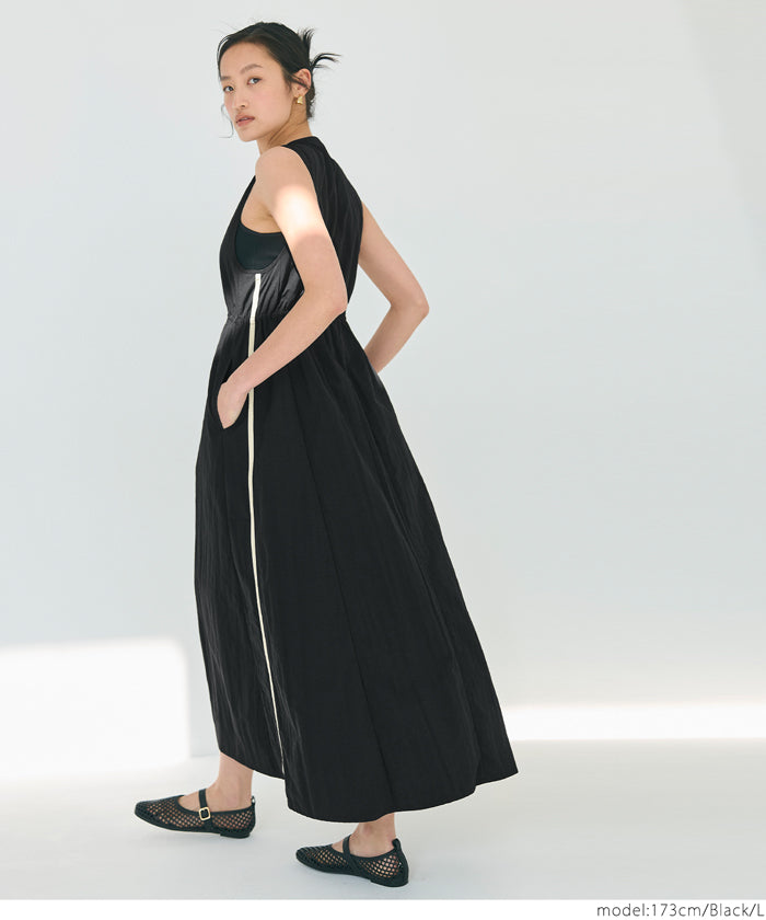 コカ coca ナイロンワッシャーサイドラインドレス （Black） Black