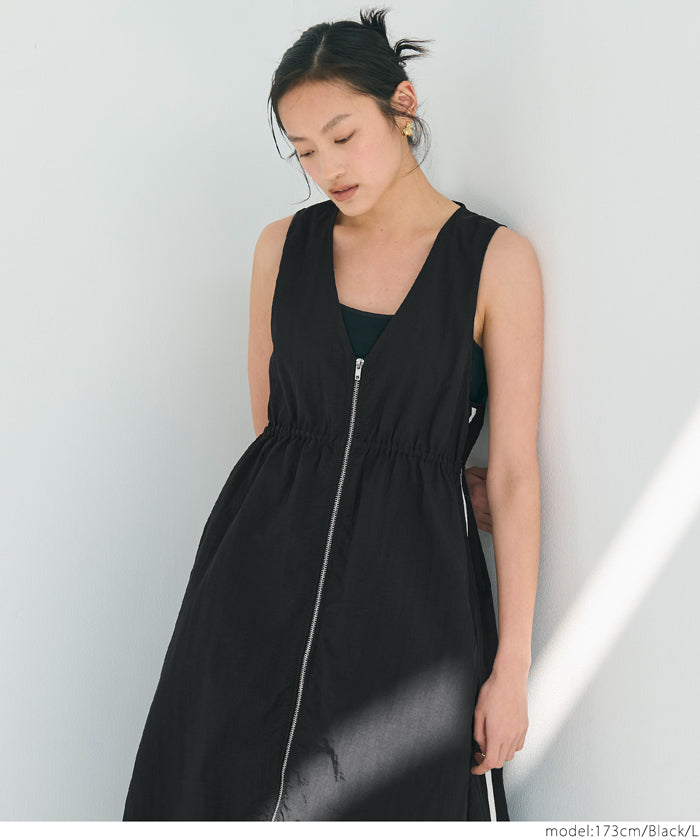コカ coca ナイロンワッシャーサイドラインドレス （Black） Black