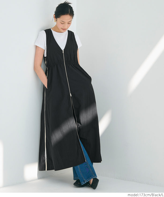 コカ coca ナイロンワッシャーサイドラインドレス （Black） Black