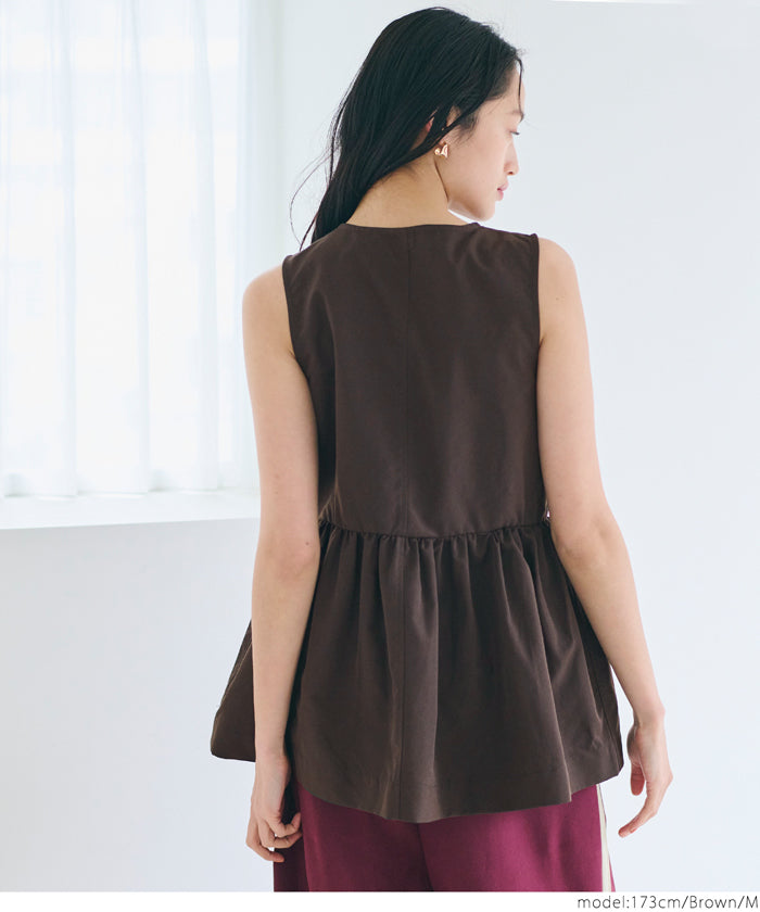 コカ coca ノースリーブリボンブラウス （Brown） Brown