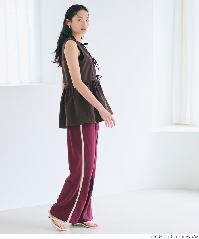 コカ coca ノースリーブリボンブラウス （Brown） Brown