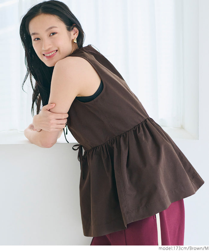 コカ coca ノースリーブリボンブラウス （Brown） Brown
