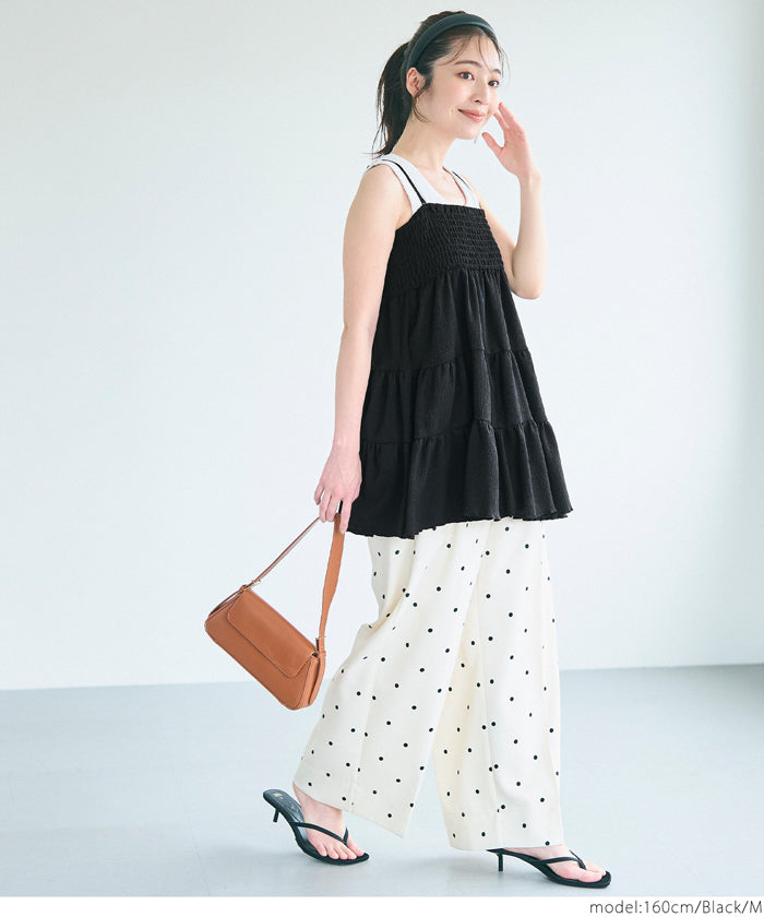コカ coca クレープシャーリングキャミチュニック （Black） Black