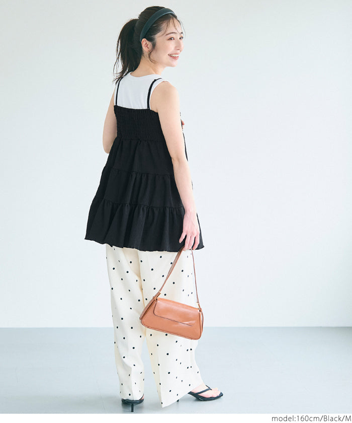 コカ coca クレープシャーリングキャミチュニック （Black） Black