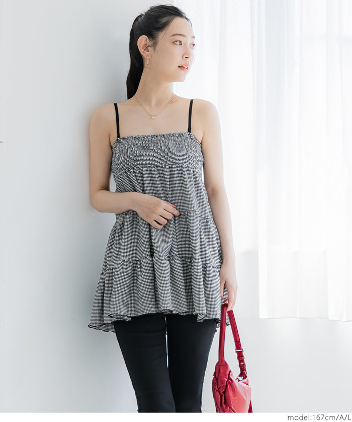 コカ coca クレープシャーリングキャミチュニック （Black） Black