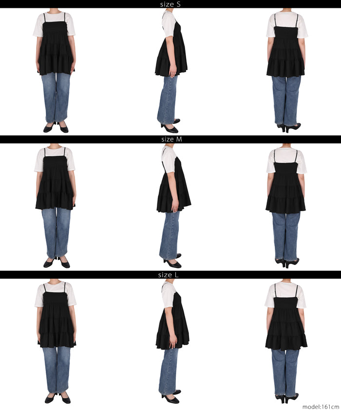 コカ coca クレープシャーリングキャミチュニック （Black） Black