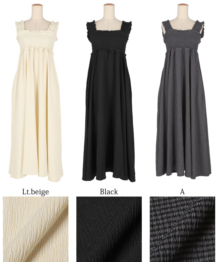 コカ coca クレープシャーリングワンピース （Black） Black