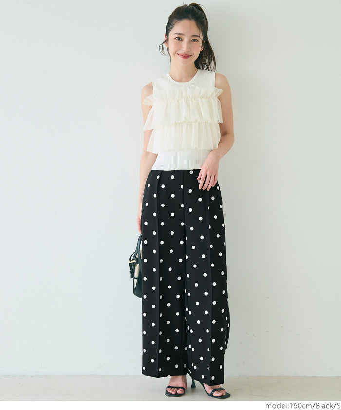 コカ coca センタープレスワイドパンツ （Black） Black