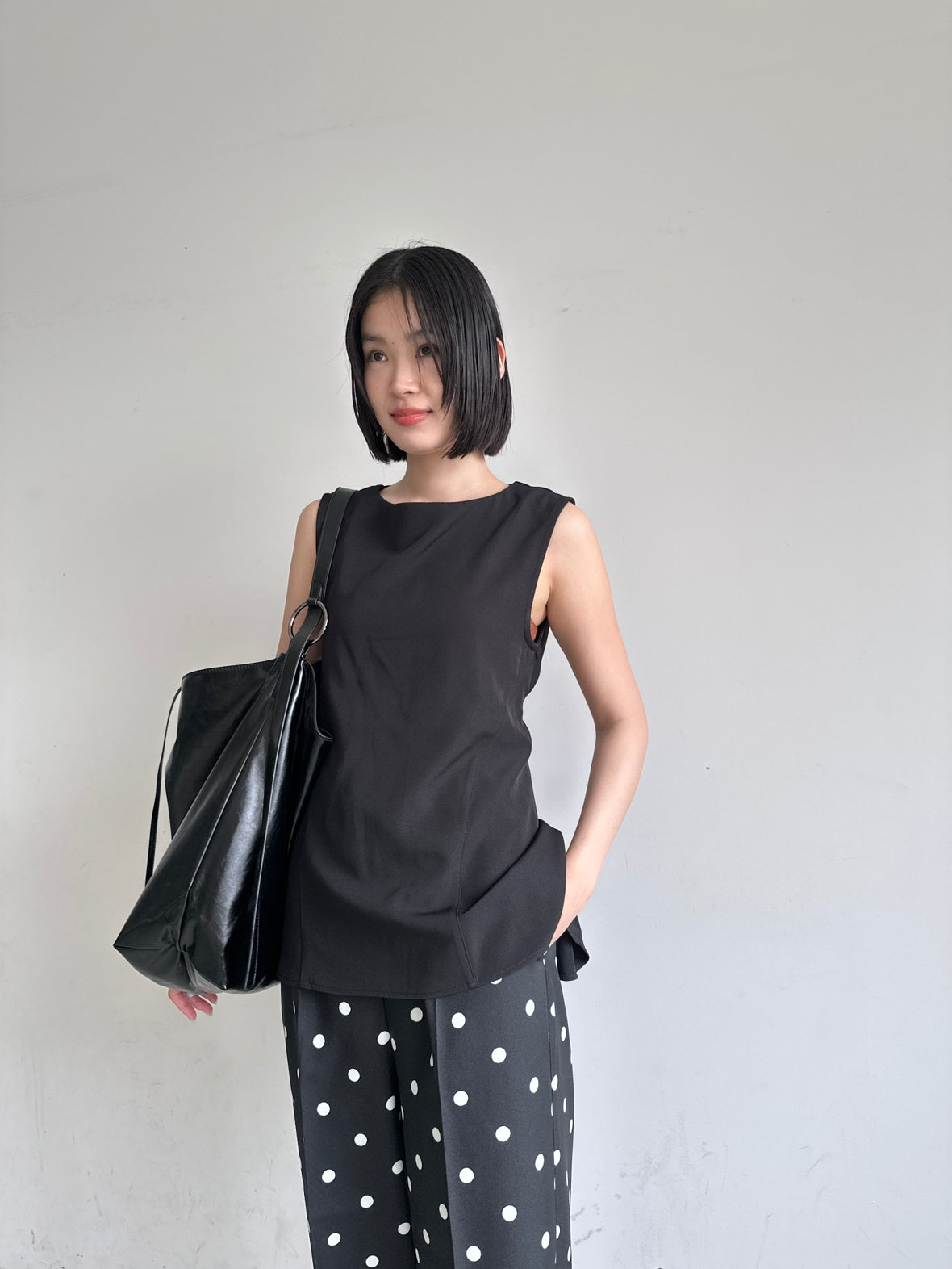 コカ coca センタープレスワイドパンツ （Black） Black
