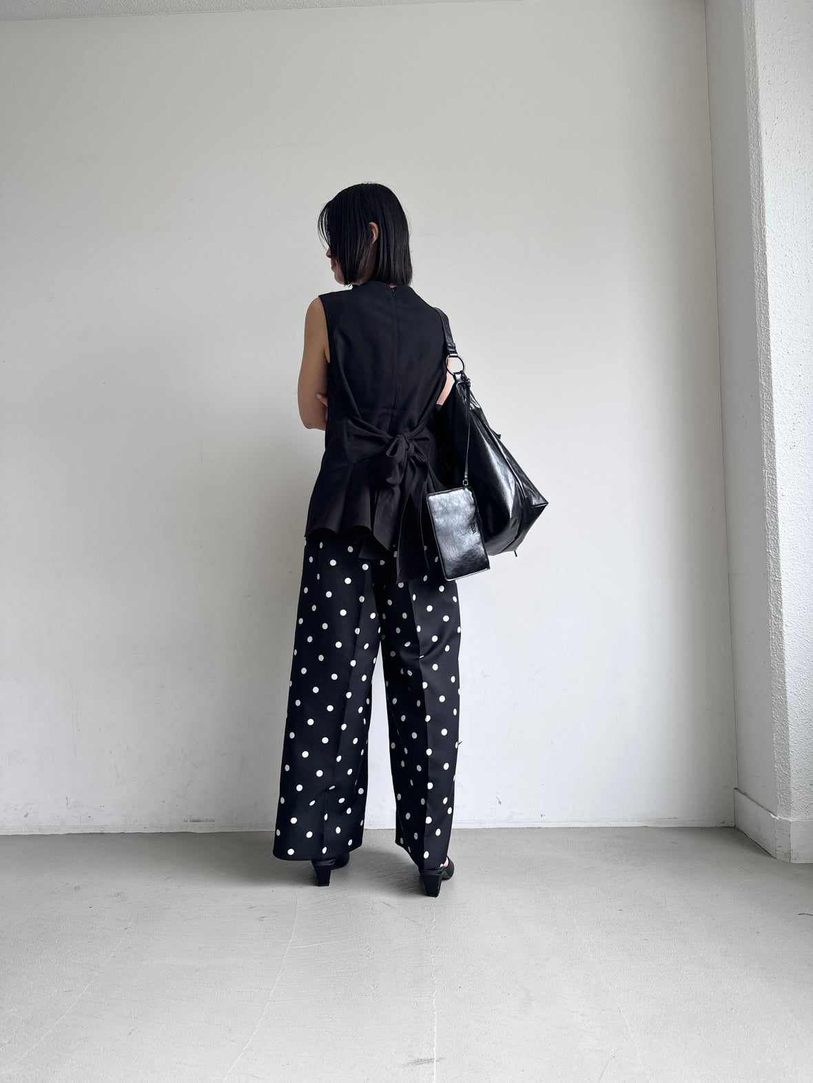 コカ coca センタープレスワイドパンツ （Black） Black