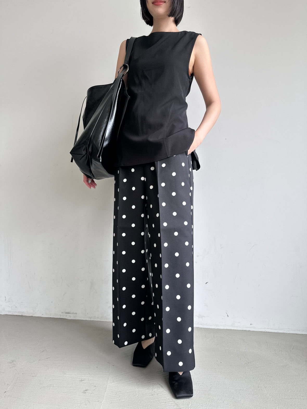 コカ coca センタープレスワイドパンツ （Black） Black