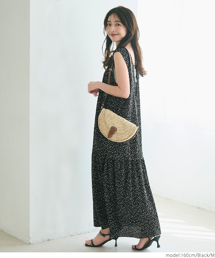 コカ coca プリーツVネックワンピース （Black） Black