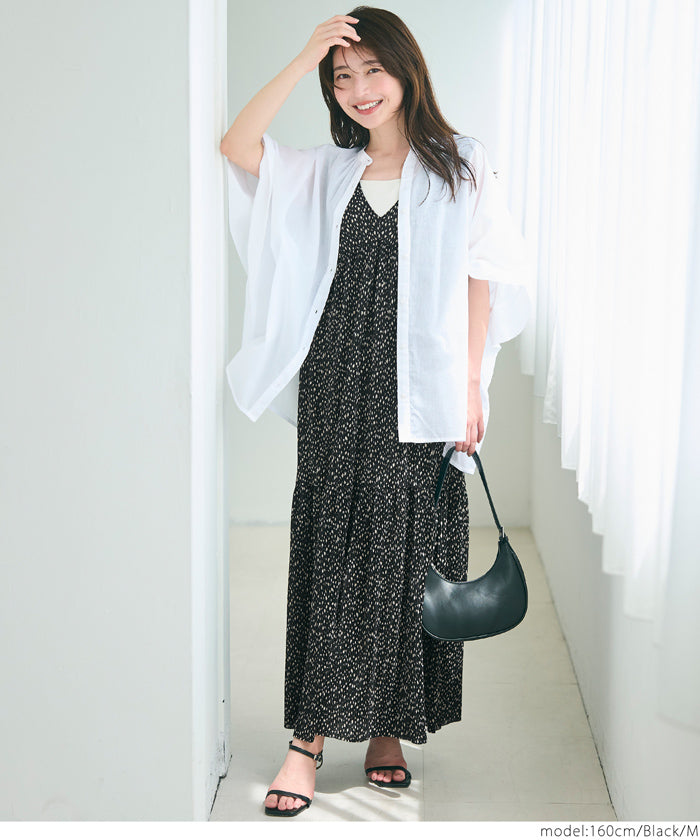 コカ coca プリーツVネックワンピース （Black） Black