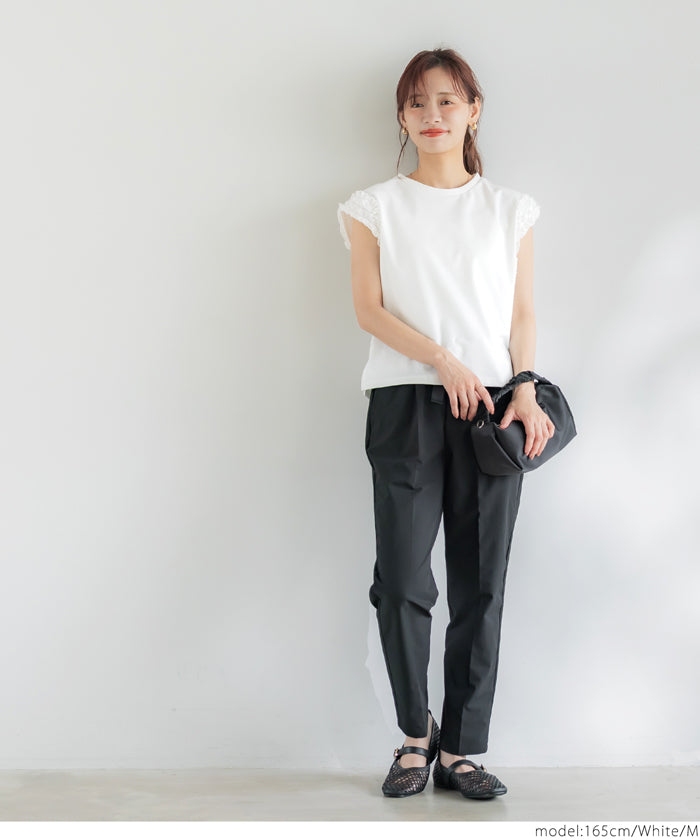 コカ coca 肩フリルノースリーブTシャツ （White） White