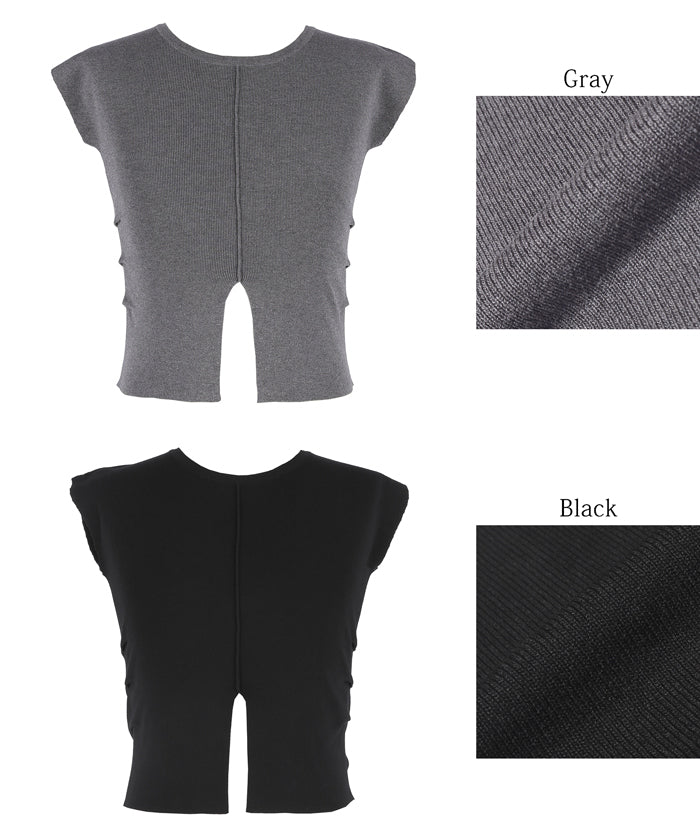 コカ coca フロントスリットニット （Black） Black