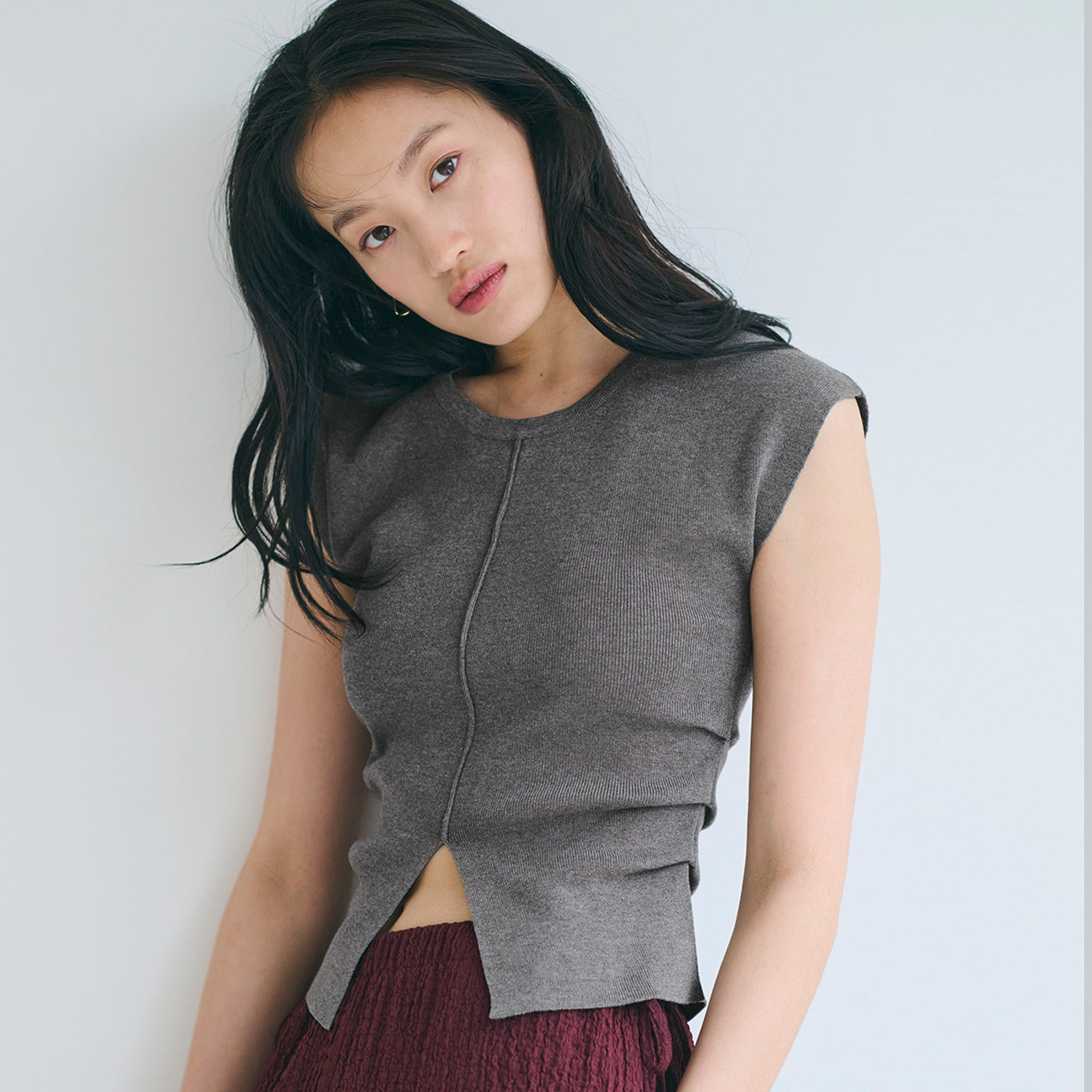 コカ coca フロントスリットニット （Gray） Gray
