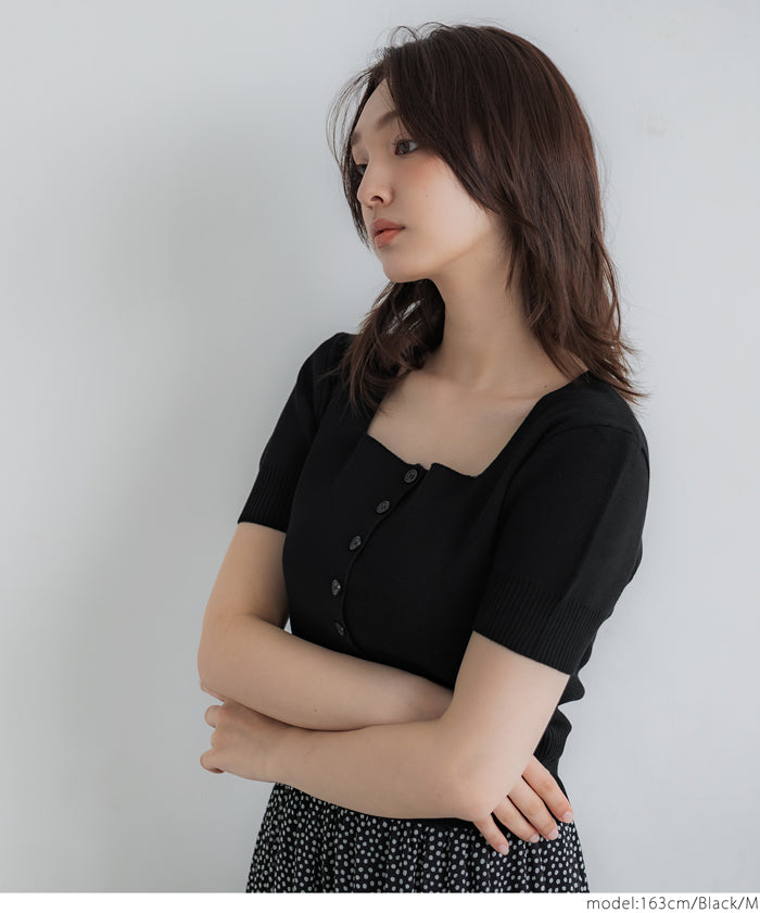 コカ coca ボタンニットカーディガン （Black） Black