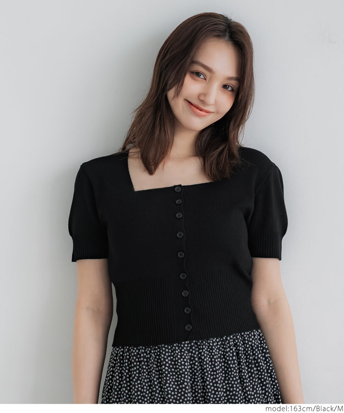 コカ coca ボタンニットカーディガン （Black） Black