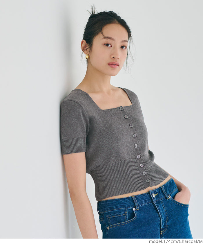 コカ coca ボタンニットカーディガン （Black） Black