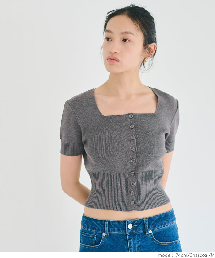 コカ coca ボタンニットカーディガン （Black） Black