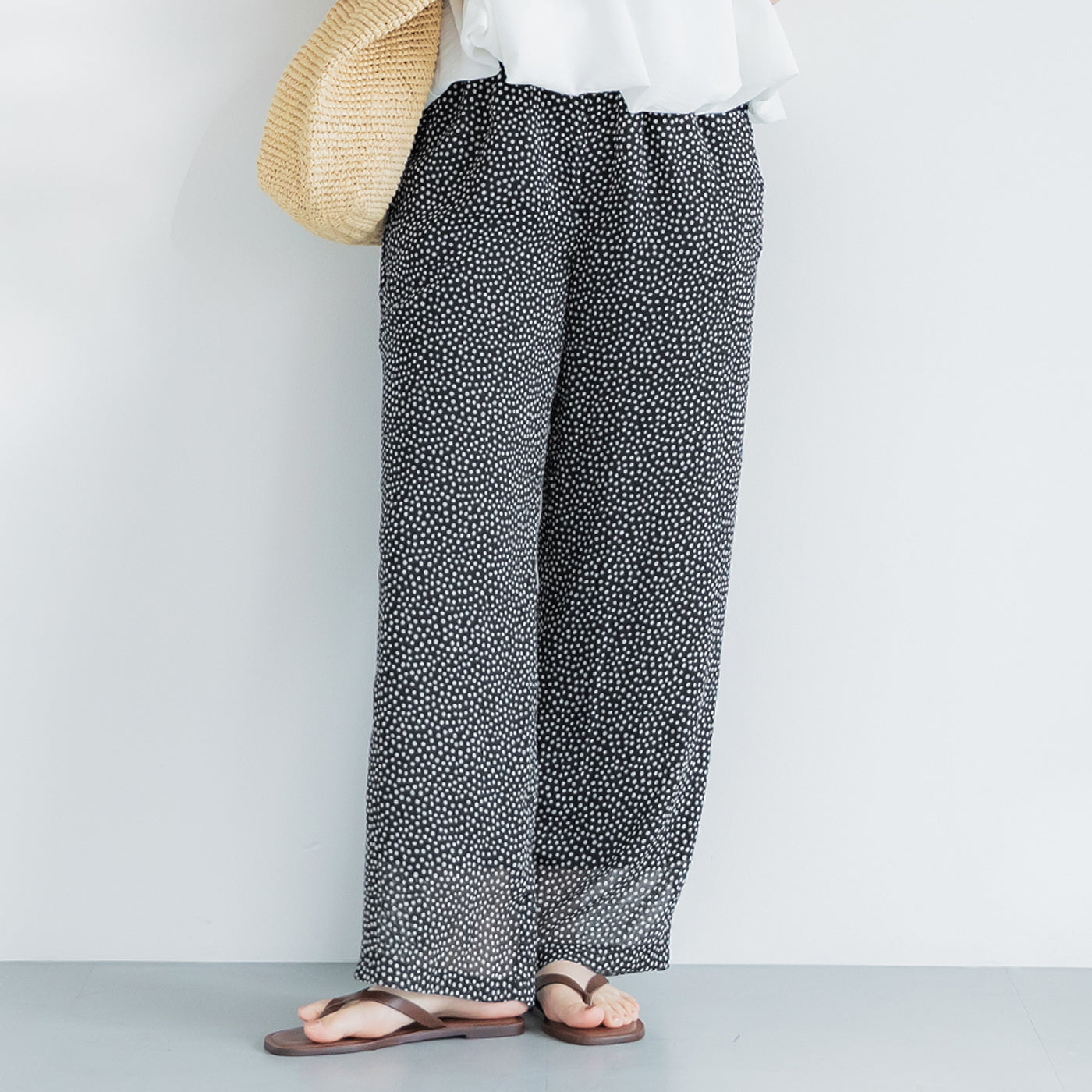 コカ coca シアーシフォンイージーパンツ （Black） Black