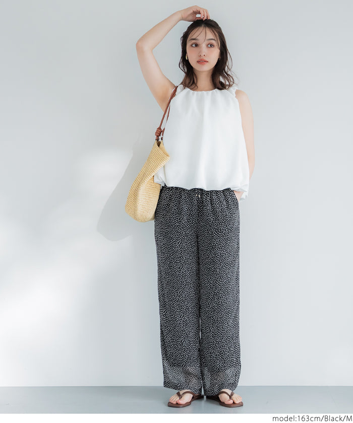 コカ coca シアーシフォンイージーパンツ （Black） Black