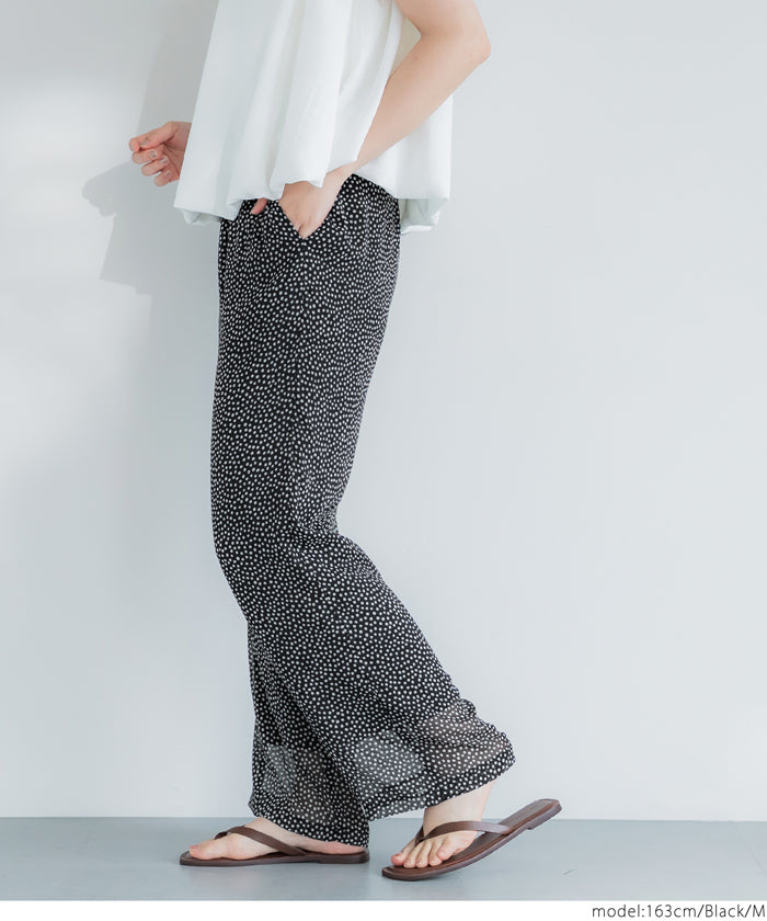 コカ coca シアーシフォンイージーパンツ （Black） Black