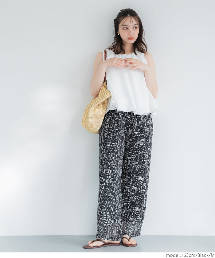 コカ coca シアーシフォンイージーパンツ （Black） Black